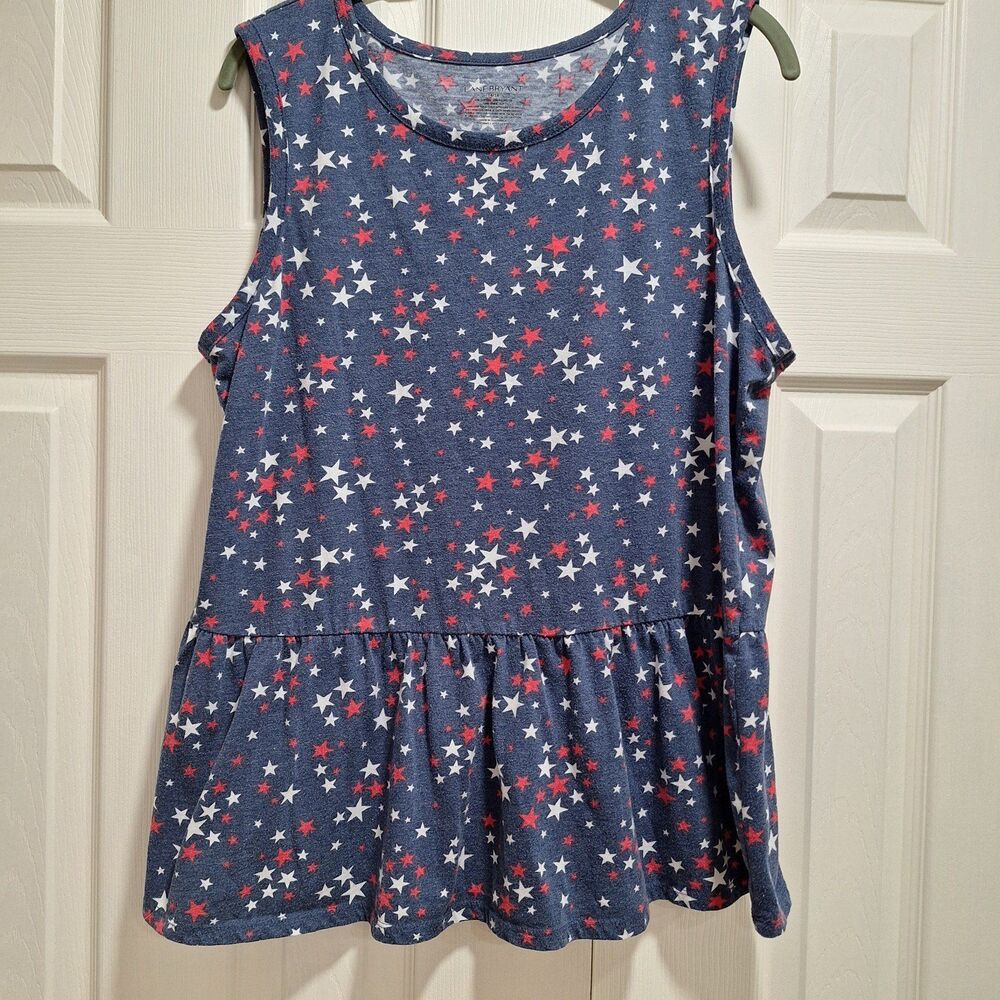 Lane Bryant red, white and blue tank with stars Size 14/16